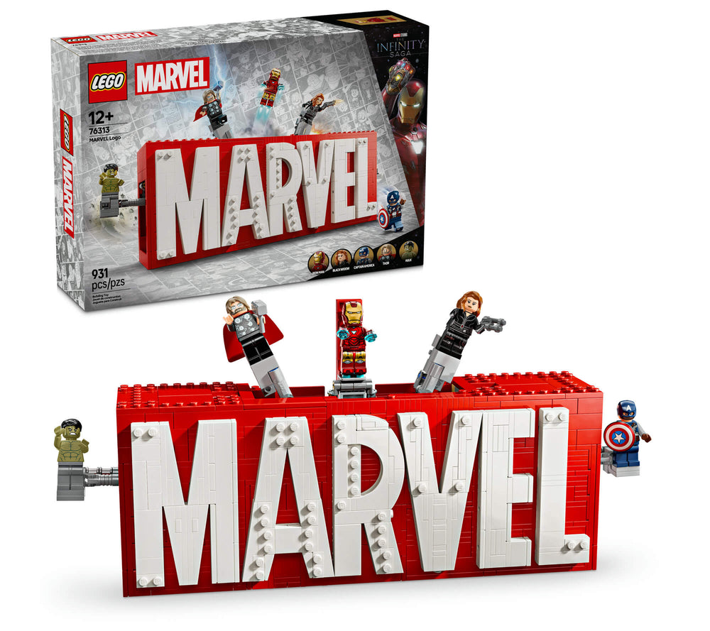 LEGO® Marvel: MARVEL Logo & Minifigures Collectible, Buildable Set 76313
