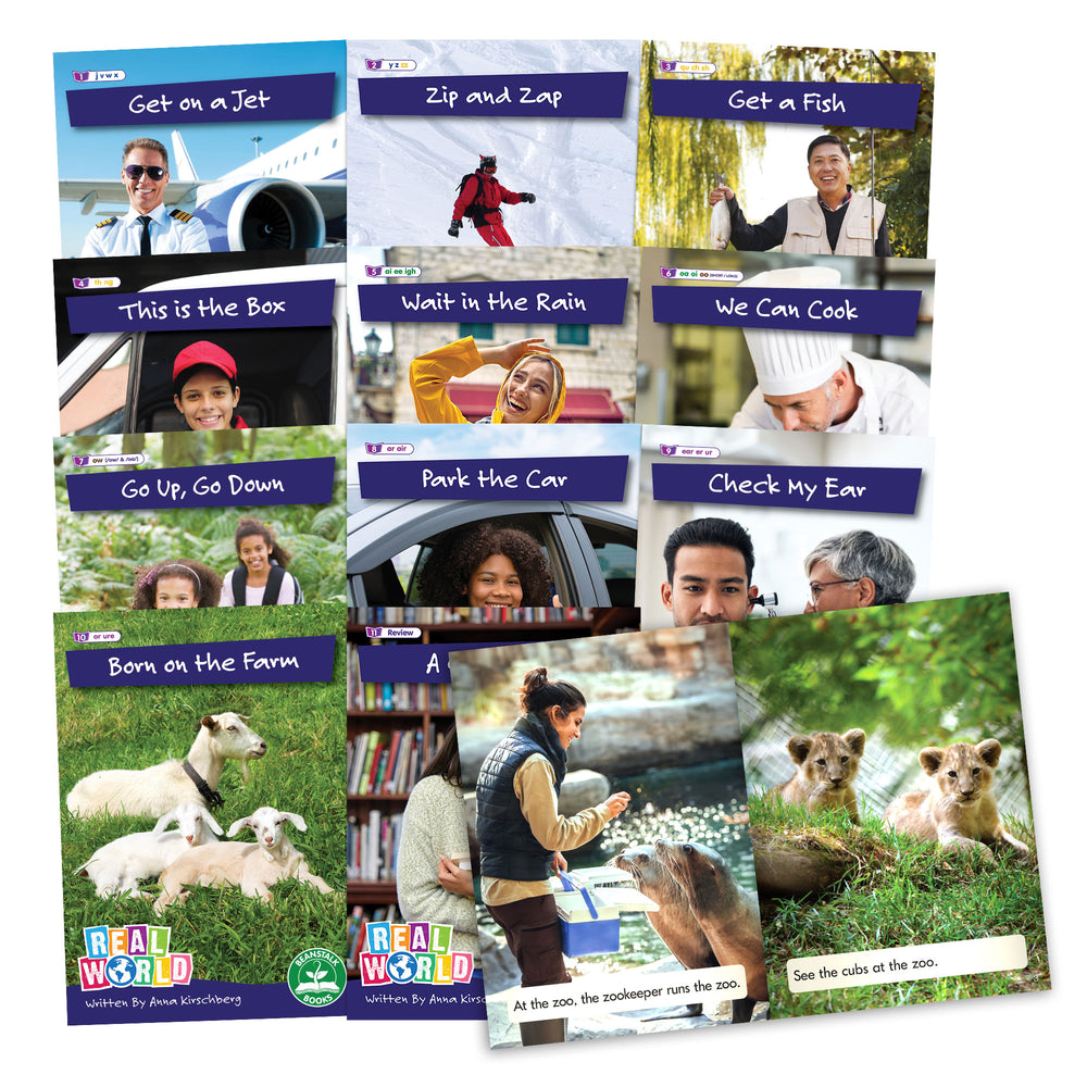 Junior Learning Rainbow Phonics 6-Book Set - Phase 3 Non-Fiction Hi-Lo Decodables